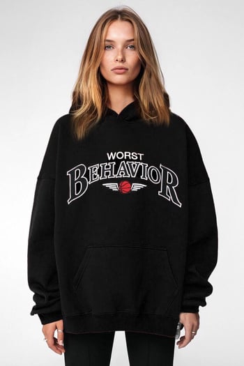 Mad Girls Siyah Kadın Sweatshirt MG853