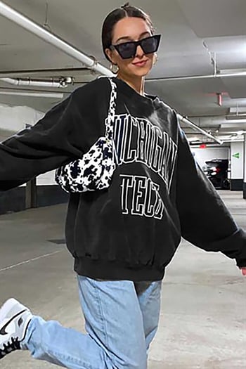 Mad Girls Siyah Kadın Sweatshirt MG922