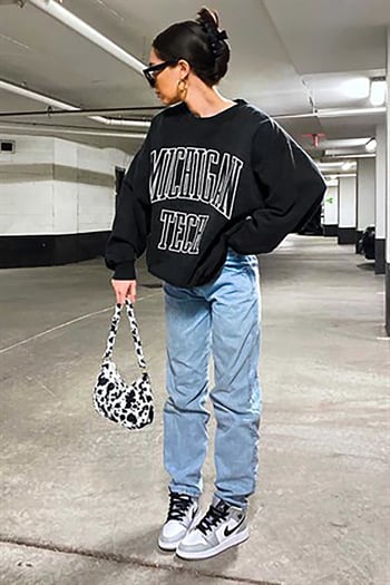 Mad Girls Siyah Kadın Sweatshirt MG922