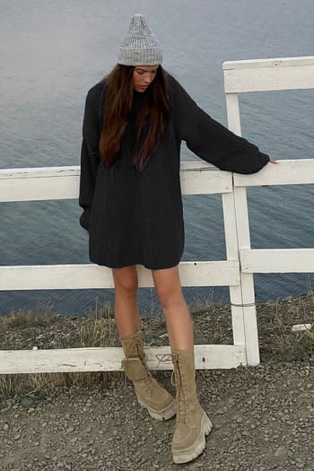 Mad Girls Oversize Green Sweater MG1297