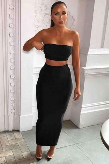 Mad Girls Straplez Siyah Crop Top MG337