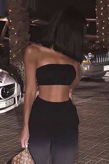 Mad Girls Straplez Siyah Crop Top MG337