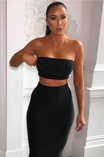 Mad Girls Straplez Siyah Crop Top MG337