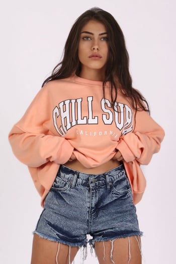 Mad Girls Yavru Ağzı Baskılı Kadın Sweatshirt Mg1204 