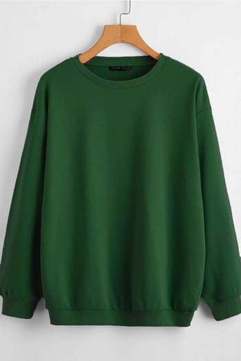 Mad Girls Yeşil Basic Sweatshirt MG806