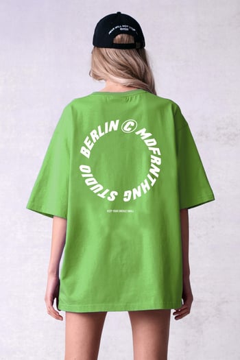 Mad Girls Yeşil Baskılı Tişört Mg1197