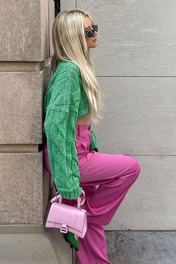 Mad Girls Yeşil Boğazlı Kazak MG1325
