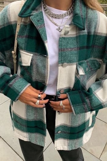 Mad Girls Oversize Green Lumberjack Shirt MG042