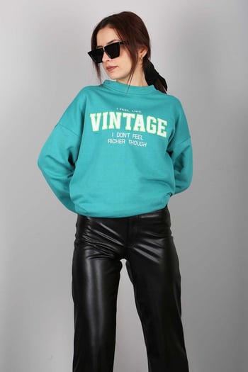 Mad Girls Green Sweatshirt MG970