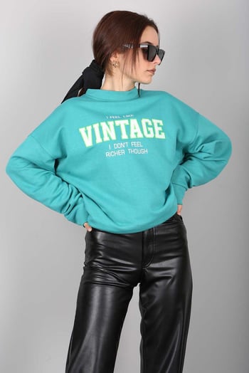 Mad Girls Green Sweatshirt MG970