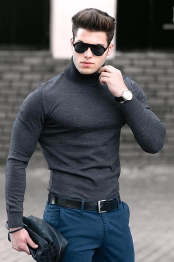 Madmext Anthracite Jumper with Roll Neck 4656