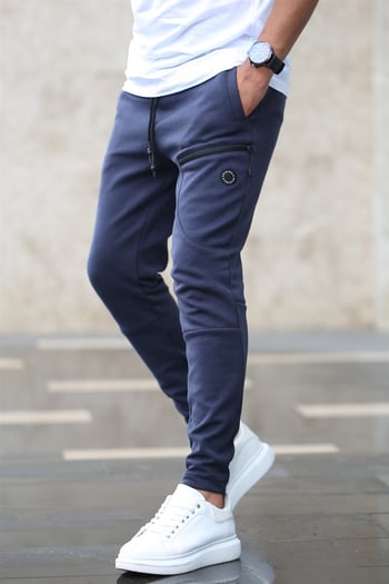 Madmext Men Basic Navy Blue Sweatpants 4207