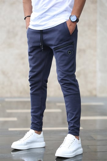 Madmext Men Basic Navy Blue Sweatpants 4207