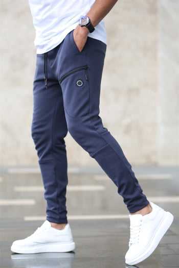 Madmext Men Basic Navy Blue Sweatpants 4207