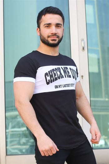 Madmext Black Printed T-shirt for Men 3013