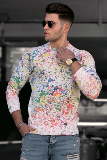 Madmext Baskılı Beyaz Sweatshirt 1658