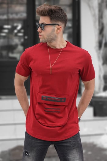Madmext Baskılı Bordo T-Shirt 5359