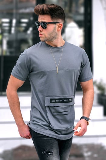Madmext Baskılı Füme T-Shirt 5359