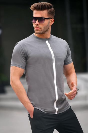 Madmext Baskılı Füme T-Shirt 5378