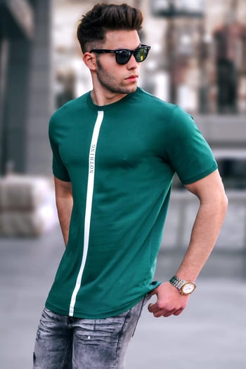 Madmext Men Printed Dark Green T-shirt 5378
