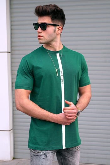 Madmext Men Printed Dark Green T-shirt 5378