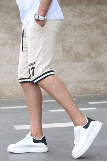 Madmext Men Regular Fit Beige Shorts 5405