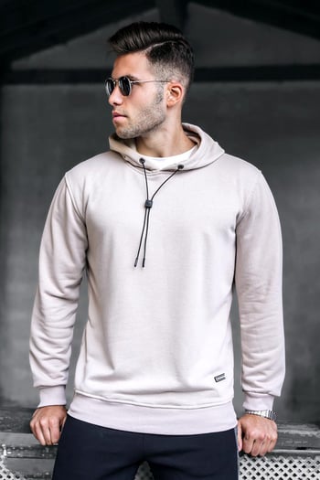 Madmext Bej Erkek Sweatshirt 5334