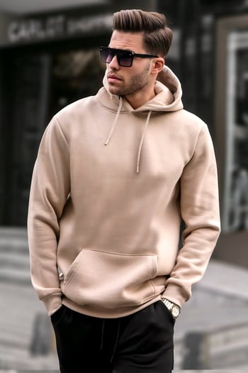 Madmext Men Beige Sweatshirt 5339