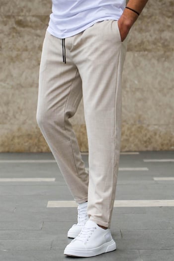 Madmext Men Beige Jogger Trousers 4242