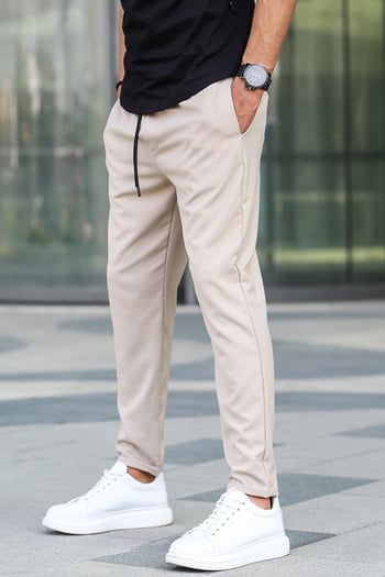 Madmext Men Beige Jogger Trousers 4242