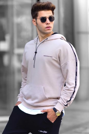 Madmext Bej Kapüşonlu Sweatshirt 4721
