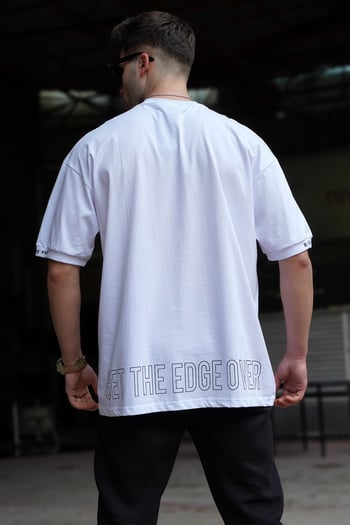 Madmext Men Oversize White T-Shirt 5803