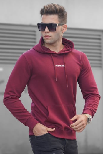 Madmext Bordo Baskılı Sweatshirt 5306