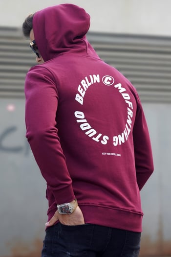 Madmext Bordo Baskılı Sweatshirt 5306