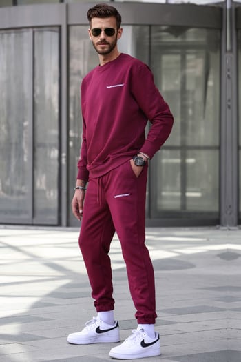 Madmext Bordo Erkek Eşofman Takımı 5285