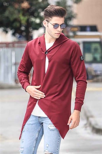 Madmext Claret Red Long Cardigan 2226