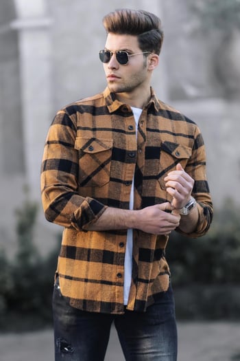 Madmext Camel Oduncu Gömlek 4950