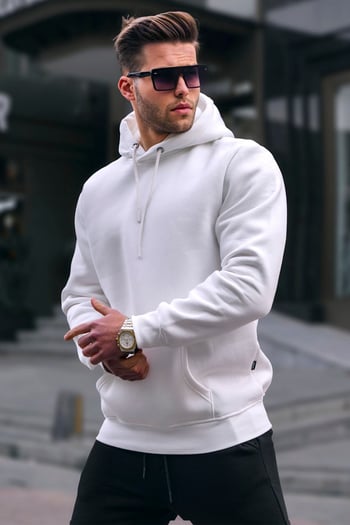 Madmext Men Ecru Sweatshirt 5339