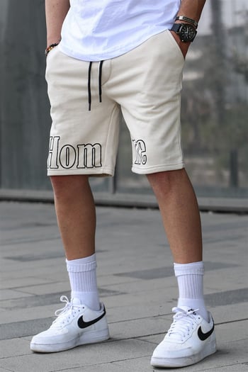 Madmext Men Printed Beige Capri Shorts 5439