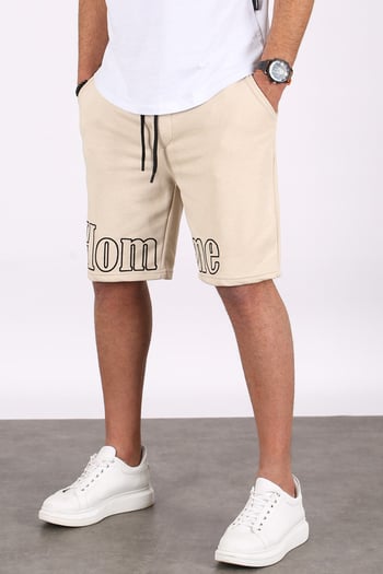 Madmext Men Printed Beige Capri Shorts 5439