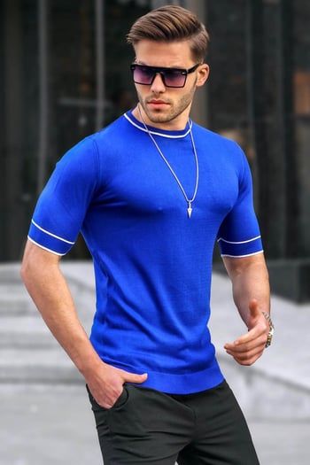 Madmext Men Knitwear Saxe T-shirt 5080