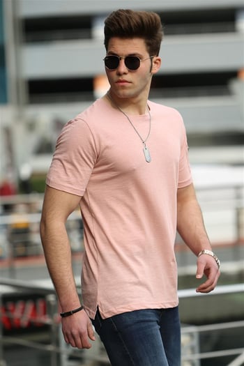 Madmext Soft Pink T-shirt for Men 4103