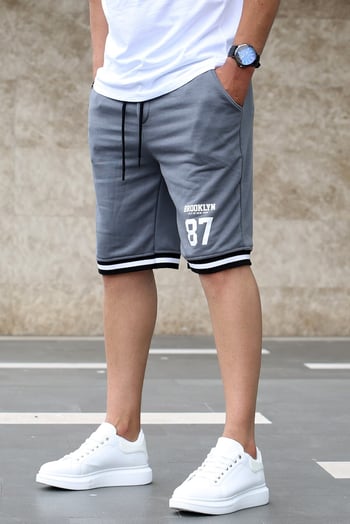 Madmext Men Regular Fit Smoke Gray Shorts 5405