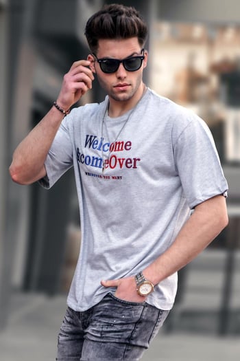 Madmext Gri Erkek Tişört 4960