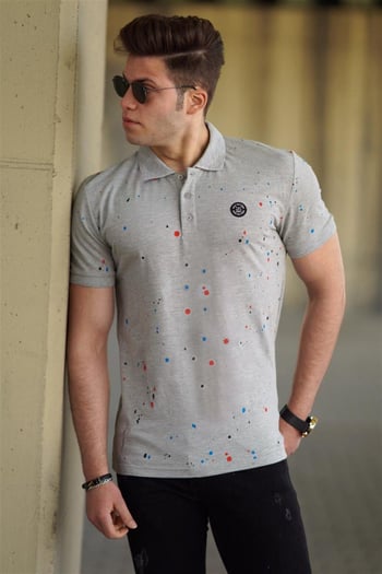 Madmext Grey Polo Shirt for Men 4583