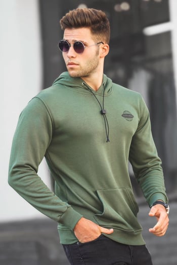 Madmext Men Printed Khaki Sweatshirt 5297