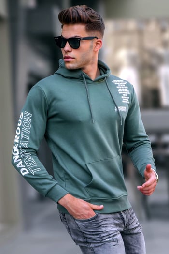 Madmext Men Printed Khaki Sweatshirt 5313