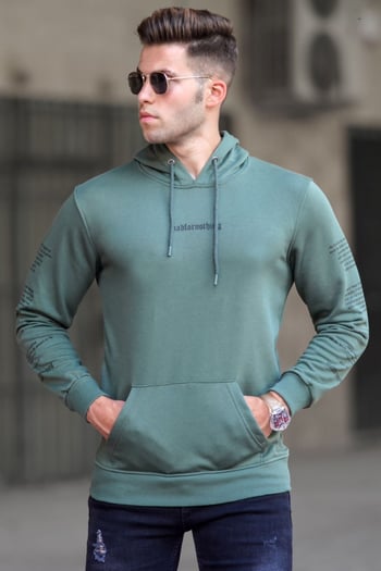 Madmext Haki Baskılı Sweatshirt 5304