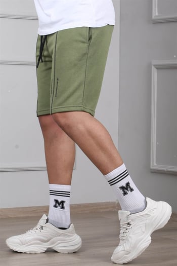 Madmext Khaki Capri Shorts 4849