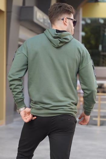 Madmext Khaki Basic Mens Hoodie 4721